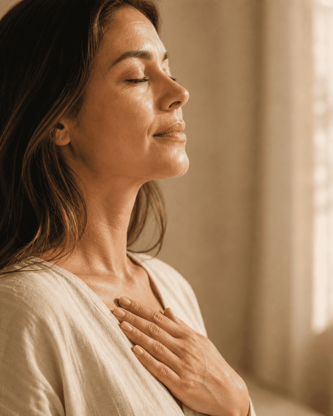 http://Mujer%20de%20perfil%20con%20ojos%20cerrados%20practicando%20respiración%20consciente%20con%20mano%20en%20el%20pecho%20en%20ambiente%20cálido%20y%20estética%20wellness%20minimalista